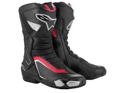 boty SMX-6 3, ALPINESTARS (černá/stříbrná/červená) 2026 (Velikost/Provedení 40)