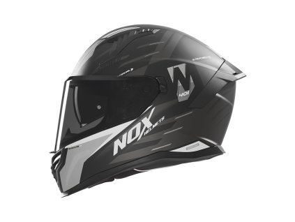přilba N401 Crower, NOX (černá matná, stříbrná) 2025 (Velikost/Provedení L)
