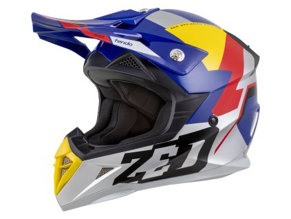 přilba X1.9D TENDO, ZED, dětská (modrá perleť/červená/žlutá/stříbrná) 2025 (Velikost/Provedení S (48 cm))
