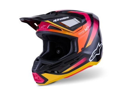 přilba SUPERTECH S-M7 RISE, ALPINESTARS (černá/žlutá/růžová fluo) 2026 (Velikost/Provedení L)