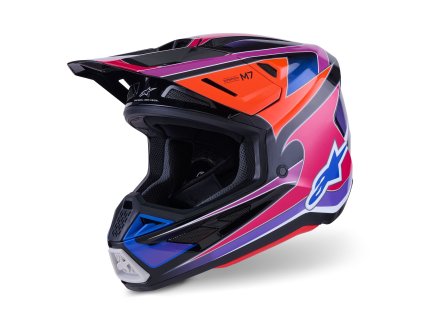 přilba SUPERTECH S-M7 FUSE, ALPINESTARS (modrá/fialová/růžová) 2026 (Velikost/Provedení XL)