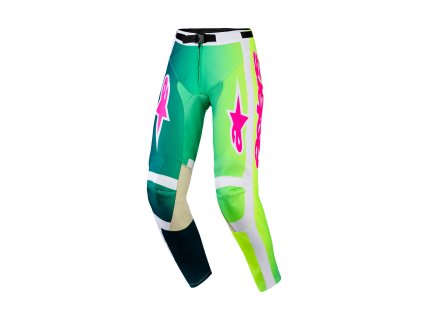kalhoty RACER PORTL, ALPINESTARS (zelená/bílá/černá) 2026 (Velikost/Provedení 34)