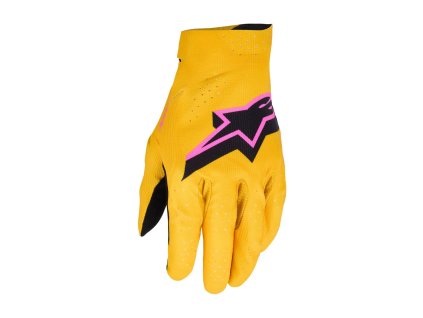 rukavice SUPERTECH MX, ALPINESTARS (zlatá/černá/růžová fluo) 2026 (Velikost/Provedení XL)