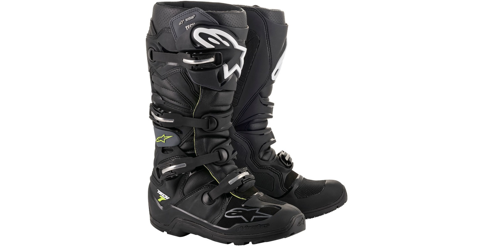 boty TECH 7 ENDURO DRYSTAR, ALPINESTARS (černá/šedá/žlutá fluo) 2024 Velikost/Provedení: 52