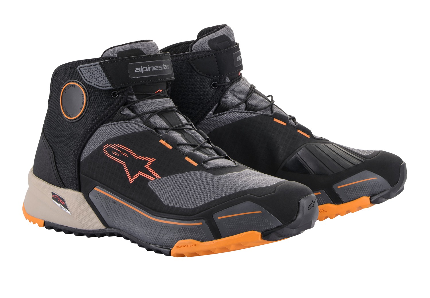 boty CR-X DRYSTAR, ALPINESTARS (černá/hnědá/oranžová) 2024 Velikost/Provedení: 38