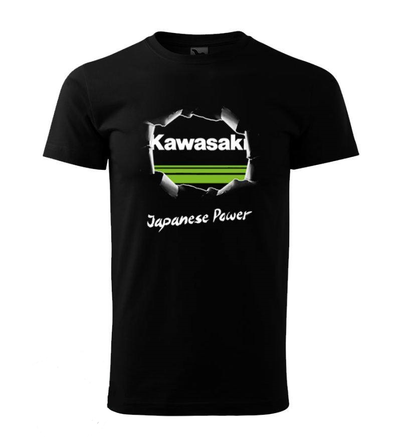 FELPA Pánské triko s motivem KAWASAKI černé Velikost.: M
