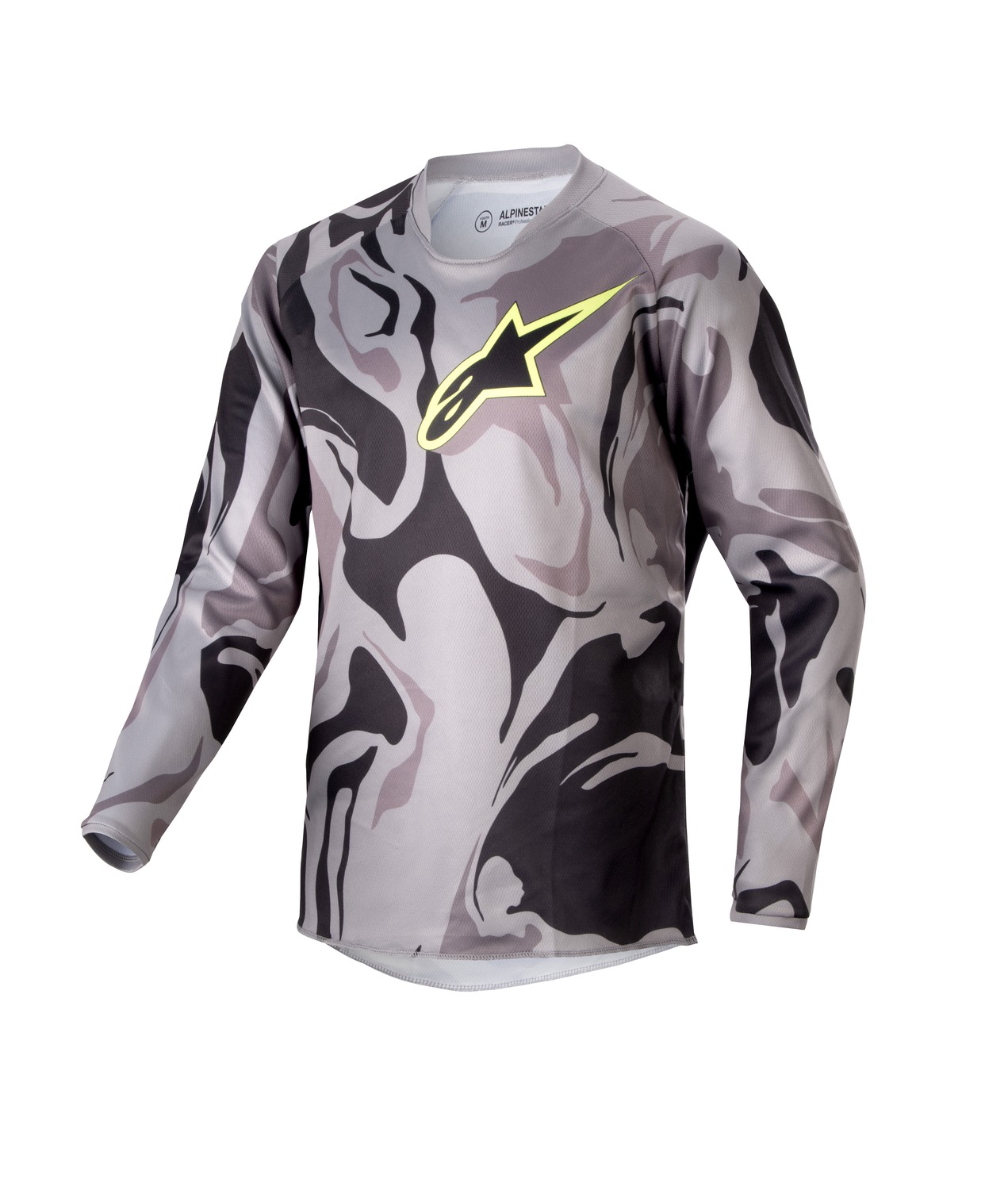 dres RACER TACTICAL, ALPINESTARS, dětský (šedá camo/žlutá fluo/černá) 2024 Velikost/Provedení: S