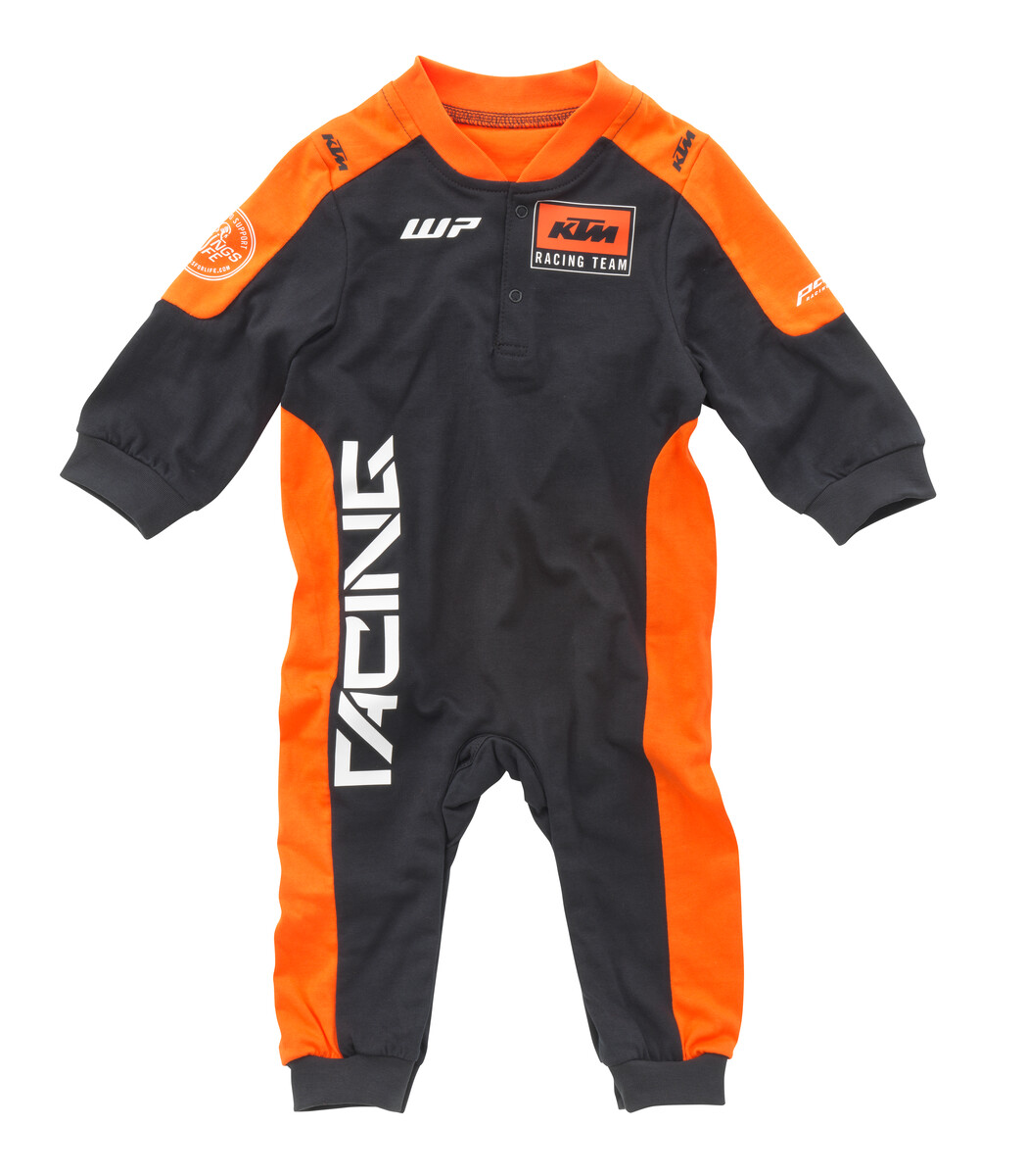 KTM BABY TEAM ROMPER SUIT dětská kombinéza 2024 Velikost: Baby team Romper Suit 74/6-9m