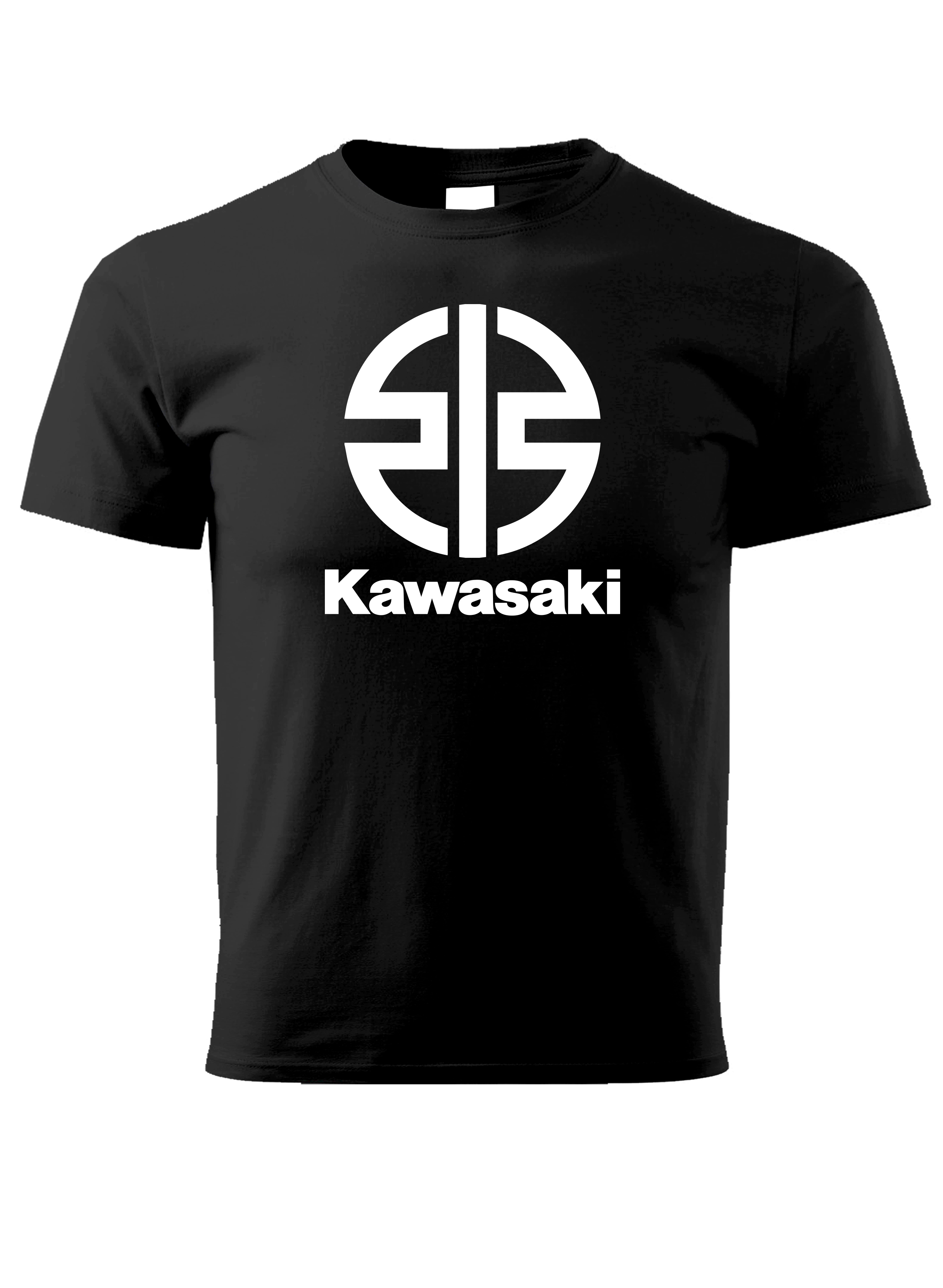 PRINT Pánské triko s motivem KAWASAKI černé Velikost.: 3XL