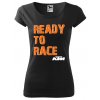 Dámské triko s motivem KTM - Ready to race, černé