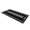 textilní koberec pod motocykl CAFE L, OXFORD (bílá/černá, rozměr 200 x 100 cm, splňující předpisy FIM)