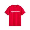 triko LINEAR WORDMARK 2.0 CSF, ALPINESTARS (červená/bílá) (Velikost/Provedení L)