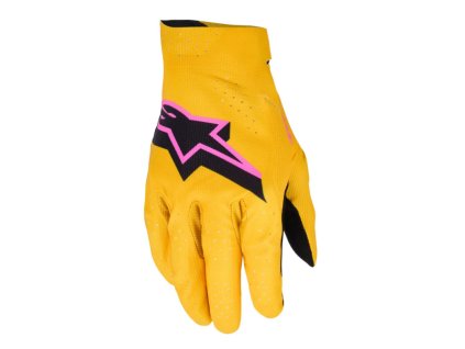 Rukavice SUPERTECH MX (zlatá/čierna/fluo ružová) 2026