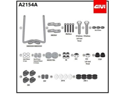 GIVI SADA NA MONTÁŽ PLEXI 2154A YAMAHA D’ELIGHT 125 (21) A2154A