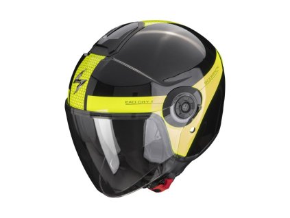 109235 prilba scorpion exo city ii short metal black yellow neon