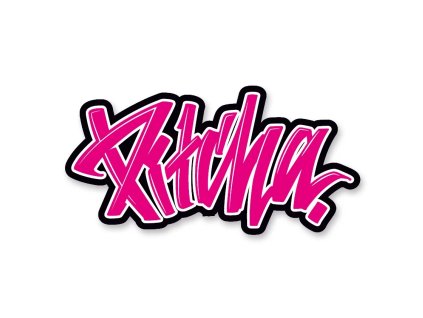 Nálepka Pitcha LOGO pink/black