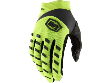 MOTOKROSOVÉ RUKAVICE 100% AIRMATIC  FLU/YELLOW/BLACK