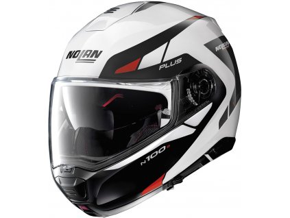 moto helma nolan n100 5 plus Milestone N Com Metal white 53 1