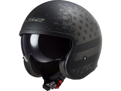 LS2 OF599 Spitfire Flag Black matt 1
