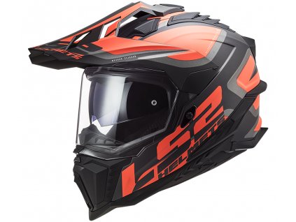 LS2 MX701 Explorer Alter Matt Black Fluo Orange 1