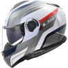 KASK MOTOCYKLOWY LS2 SZCZEKOWY FF908 STROBE II MONZA WHITE BLUE RED 06 HOMOLOGATION ECE 22.06 PJ