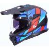 LS2 MX702 Pioneer II Block Matt Black Red Blue