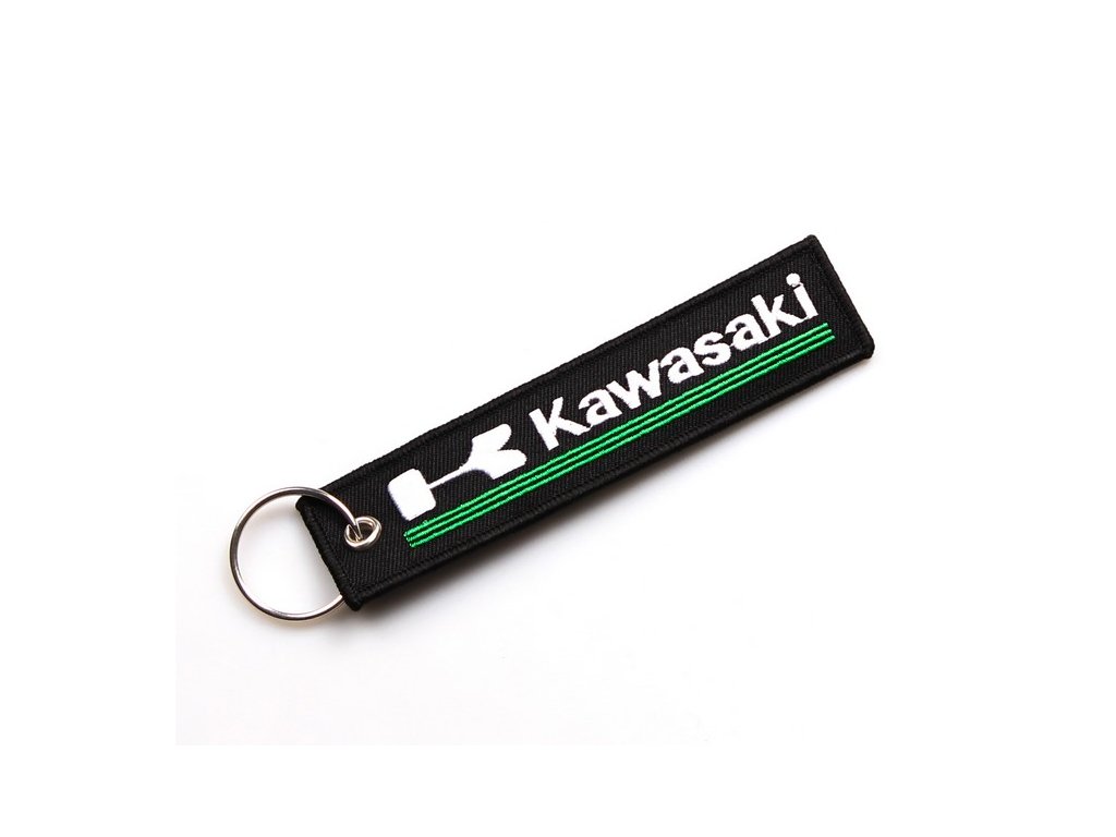 Textilní klíčenka Kawasaki