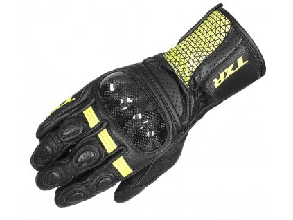 Rukavice na motorku TXR Spartan černo-fluo žluté