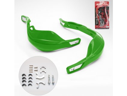 Chránič řídítek zelený hliníkový (22 mm a 28 mm) Biketec
