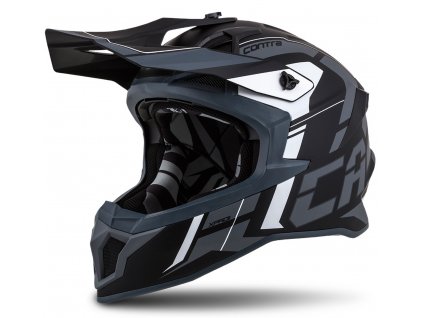 Motokrosová helma Cassida Cross Pro 2 Contra šedá matná-černo-bílá