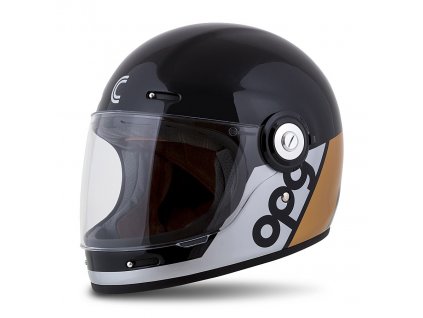Integrální helma Cassida Fibre OPG černo-zlato-stříbrná