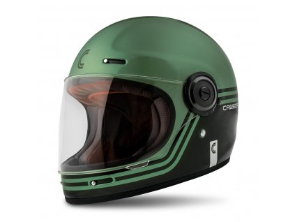 Integrální helma Cassida Fibre Super Hooligan černo-metalická zelená-šedá