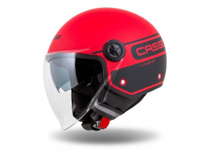 Otevřená helma Cassida Handy Plus Linear červená matná-černá