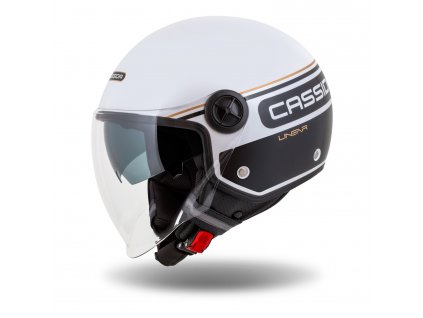 Otevřená helma Cassida Handy Plus Linear bílá perleť-černo-zlatá