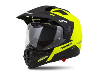 Enduro helma Cassida Tour 1.1 Dual fluo žluto-černá
