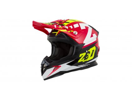 Motokrosová helma ZED X1.9 červeno-fluo žluto-černo-bílá