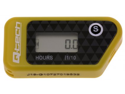 Měřič motohodin bezdrátový s nulovatelným počítadlem Q-TECH žlutý