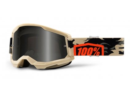 Motokrosové brýle 100% Strata 2 Sand Kombat s kouřovým plexi