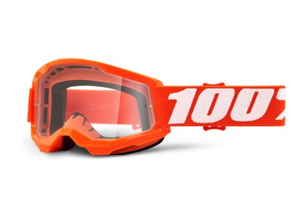 Dětské motokrosové brýle 100% Strata 2 oranžové s čirým plexi