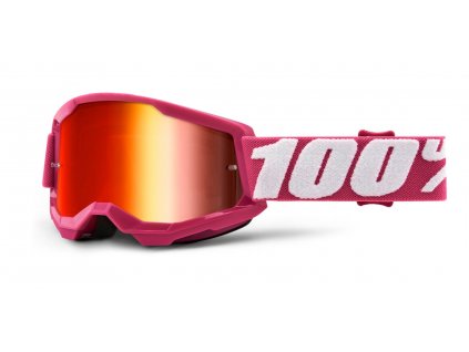 Dětské motokrosové brýle 100% Strata 2 Fletcher se zrcadlovým červeným plexi