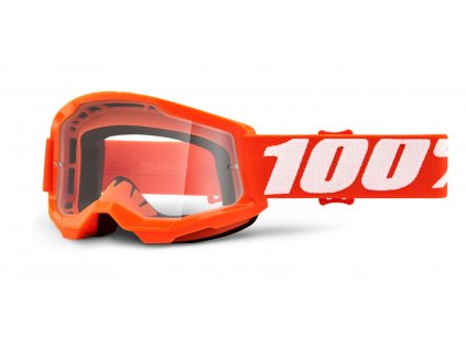 Motokrosové brýle 100% Strata 2 oranžové s čirým plexi