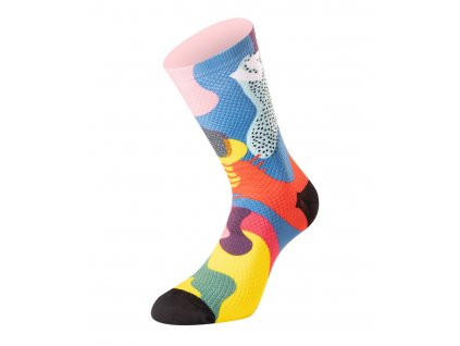 Ponožky Undershield Funky Camo růžovo-modro-žluté