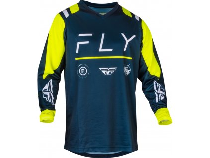 Motokrosový dres Fly Racing F-16 USA 2024 modro-hi-vis-bílý