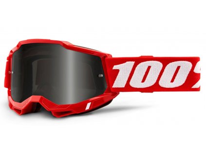 Motokrosové brýle 100% Accuri 2 Sand červené s kouřovým plexi