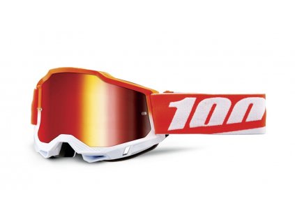 Motokrosové brýle 100% Accuri Matigofun s červeným plexi