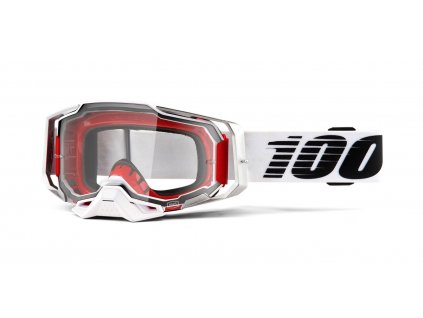 Motokrosové brýle 100% Armega Lightsaber s čirým plexi s čepy pro slídy