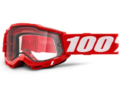 Enduro brýle 100% Accuri 2 červené s čirým Dual plexi