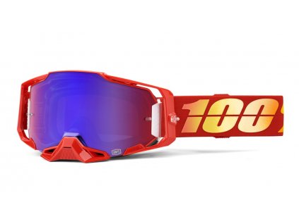 Motokrosové brýle 100% Armega Nuketown s červeným plexi