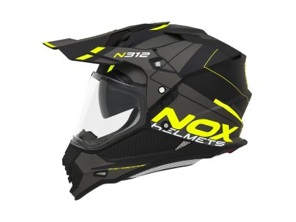 Helma na motorku NOX N312 DRONE žluto-černá matná