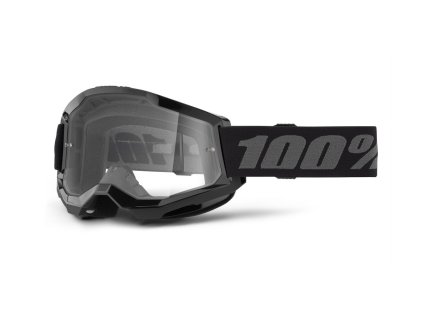 Motokrosové brýle 100% Strata 2 New černé s čirým plexi